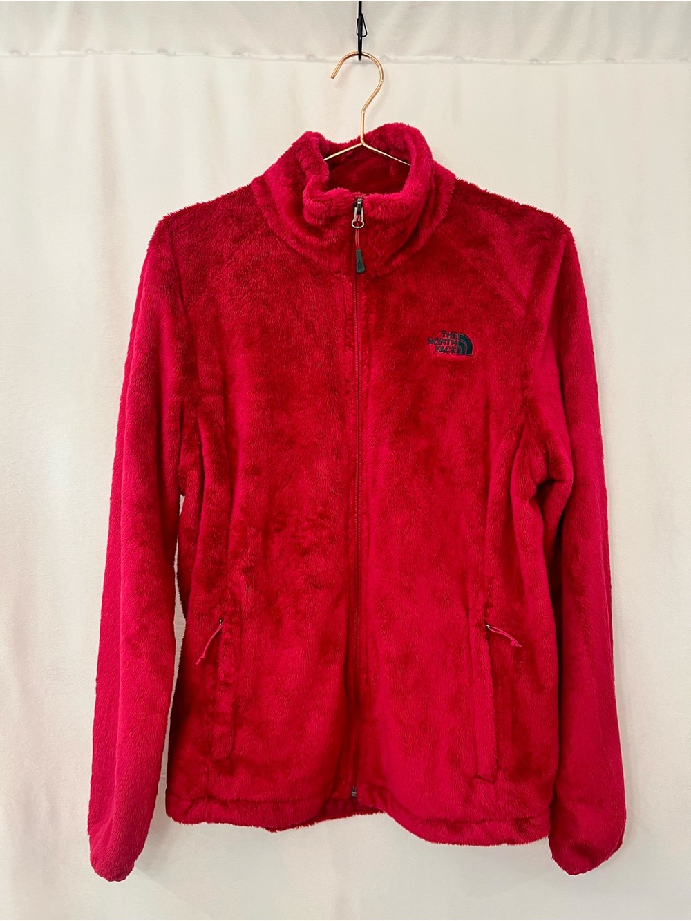 The North Face Women's Fuzzy Full-Zip Jacket in Deep Pink